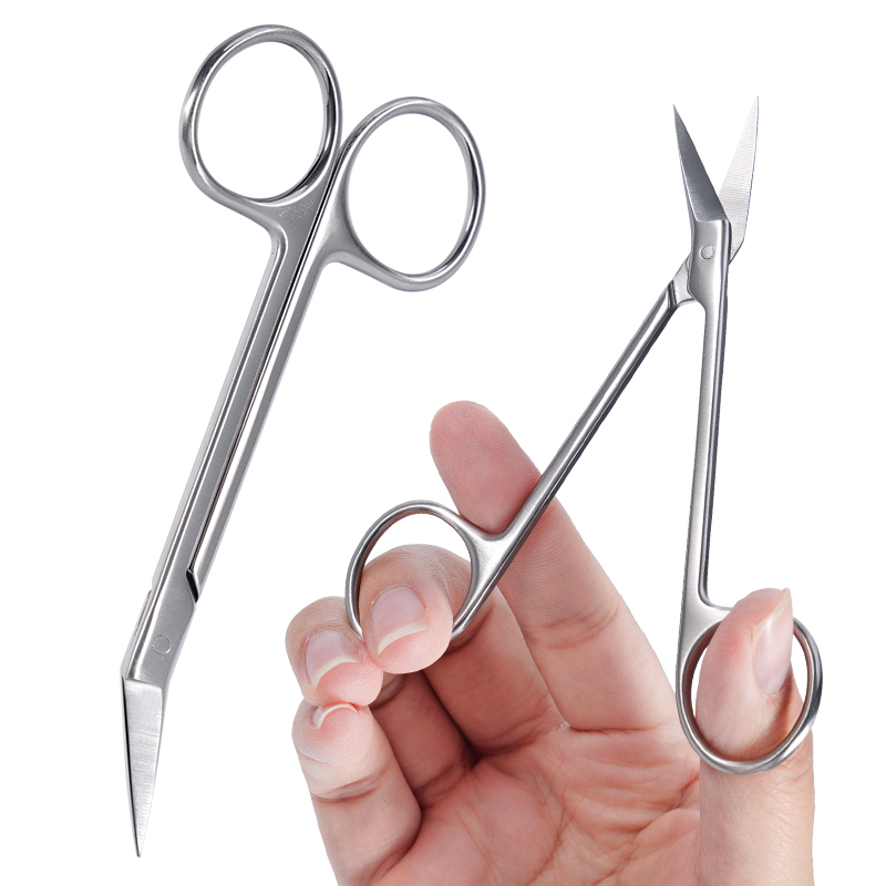 Medical Scissors - Microtijeras dentales con cabeza curva, hoja