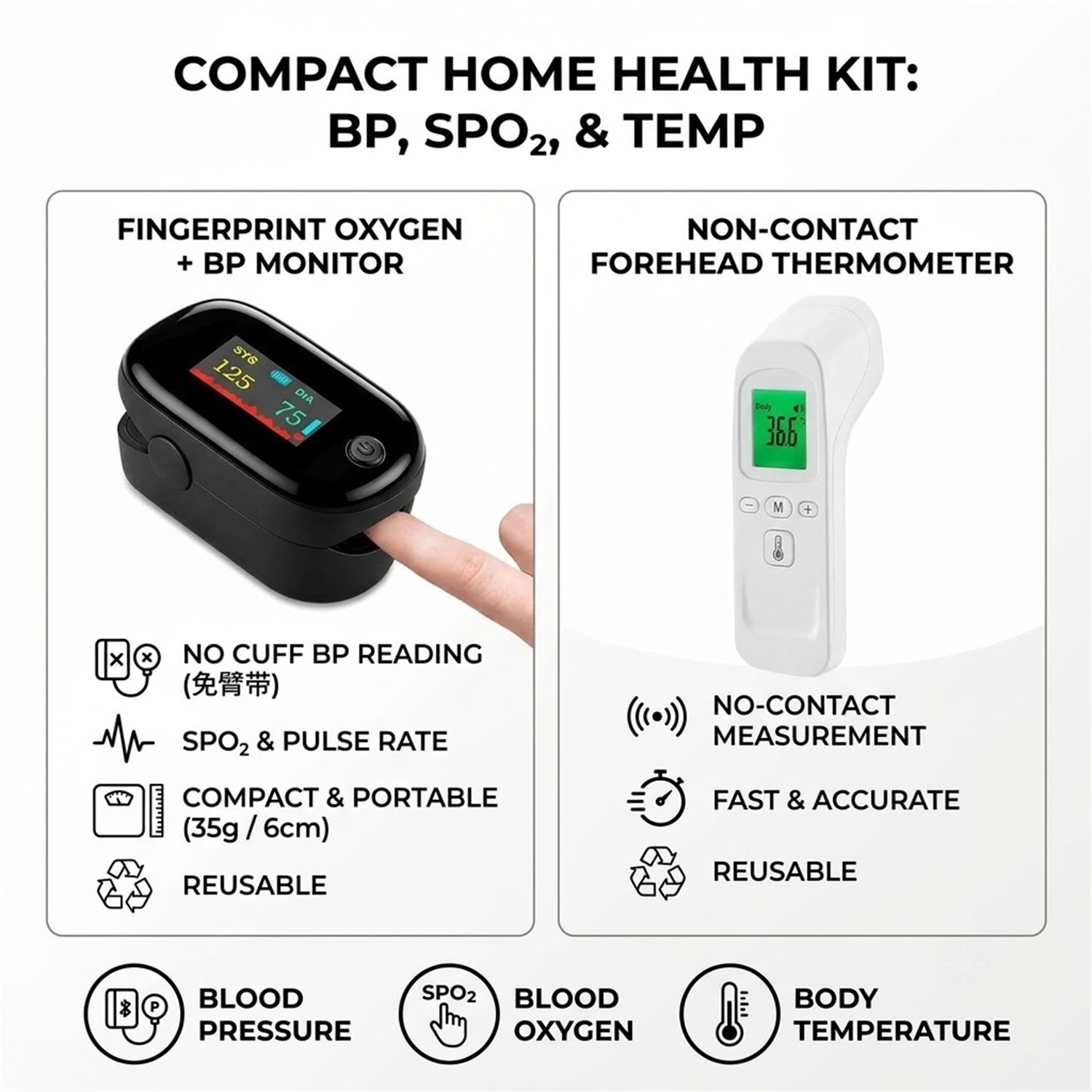 Termómetro infrarrojo para med - Pulse Oximeter reseña y precio